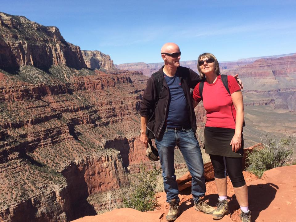 Helen og Steffen med Grand Canyon i bakgrunnen