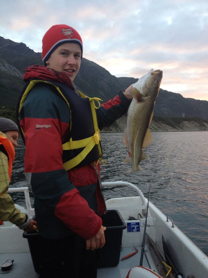 Sønn med en torsk fra samme fisketur